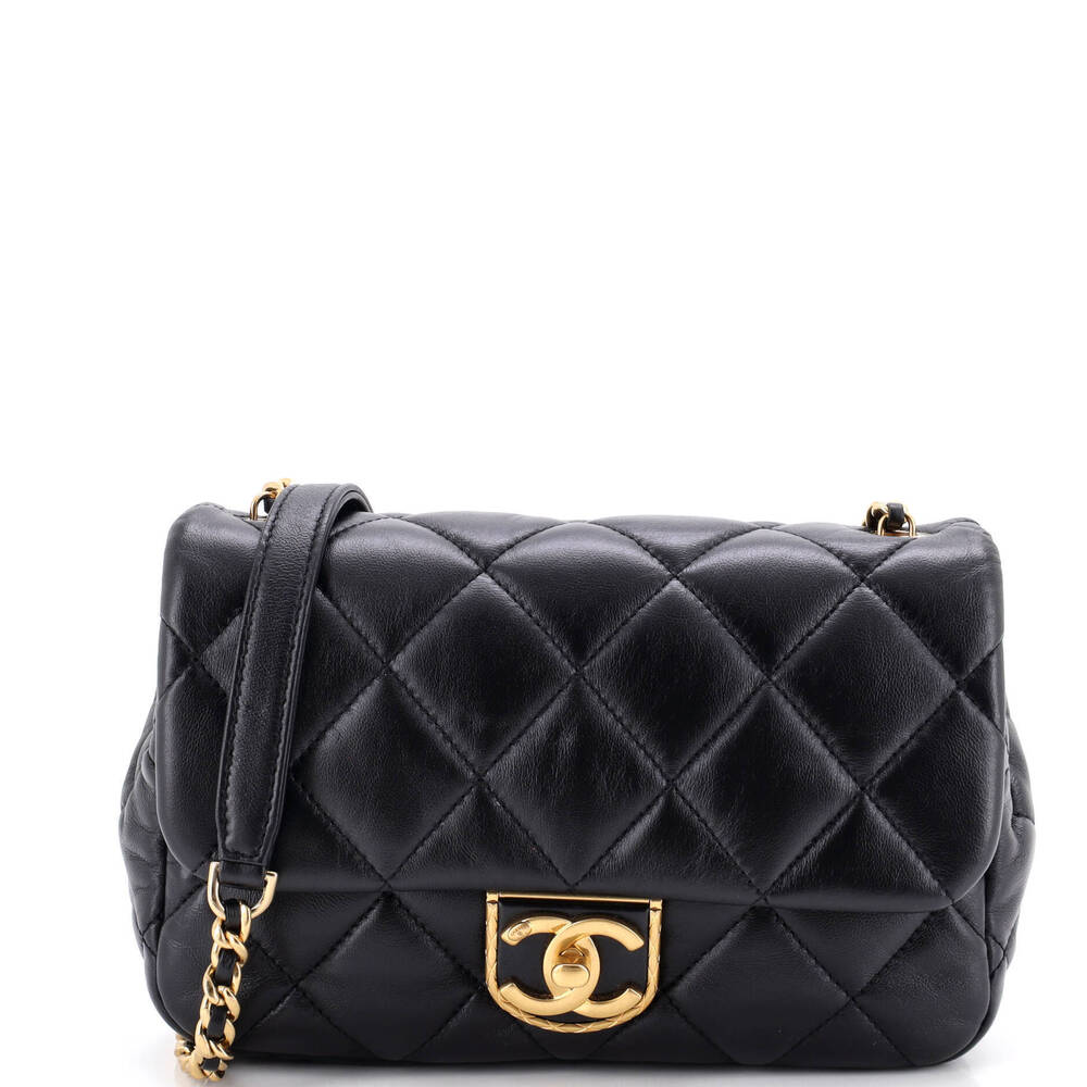 Chanel Small Quilt Metal Edge CC Flap Bag Quilted Lambskin